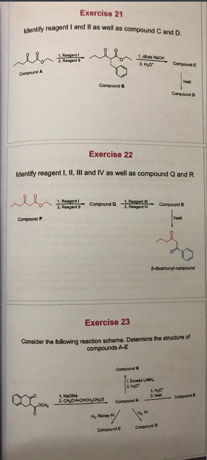 Solved Exercise 21 Identify reagent I and II as well as | Chegg.com