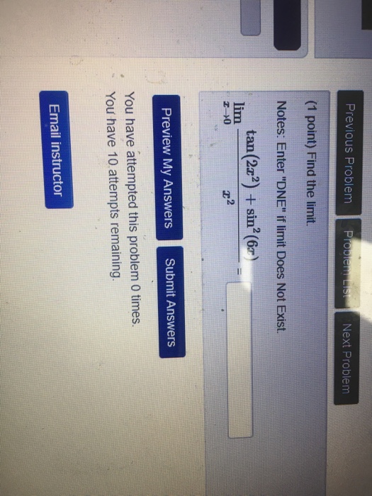 Solved Previous Problem Problem List Next Problem (1 point) | Chegg.com