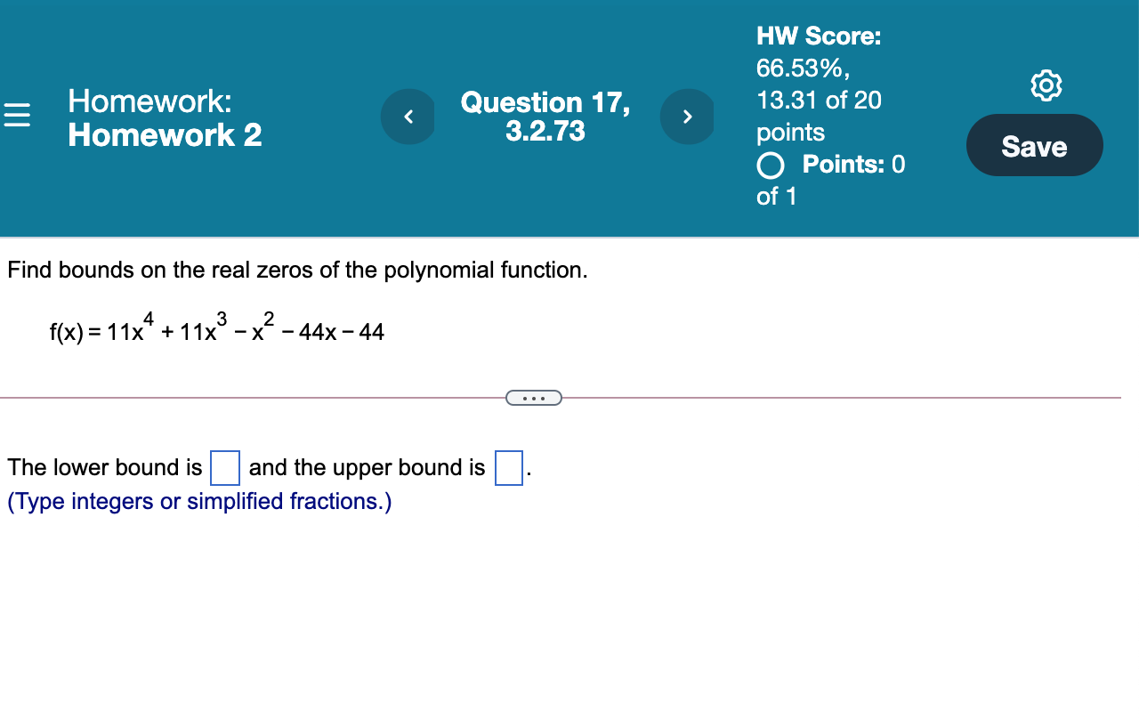Solved Homework: Homework 2 Question 17, 3.2.73 > HW Score: | Chegg.com