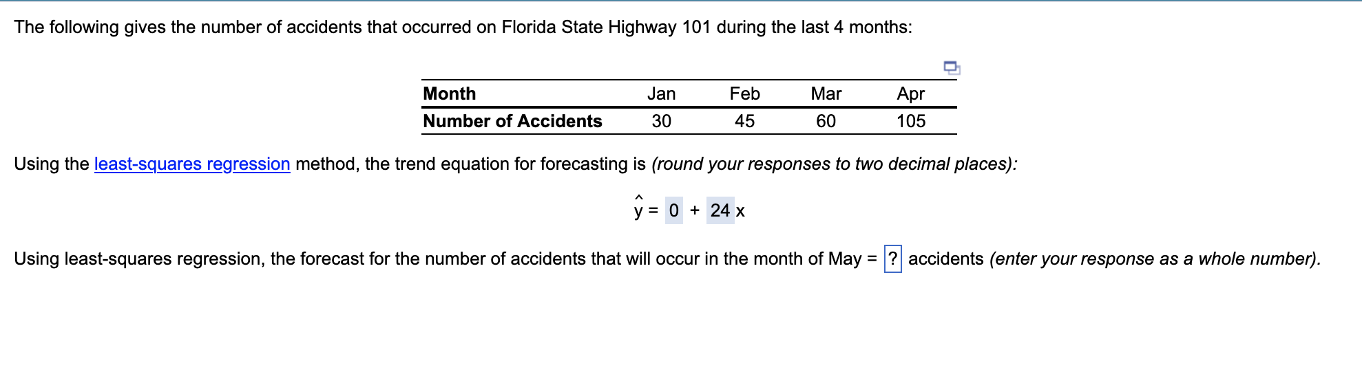 Solved The following gives the number of accidents that | Chegg.com