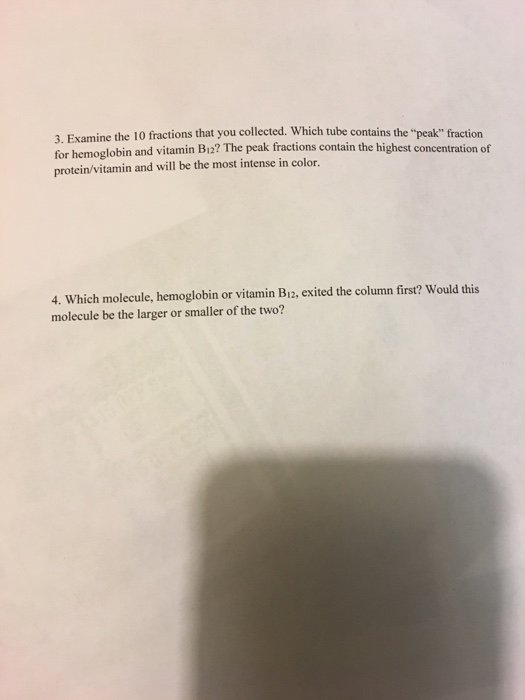 Solved Lab 2: Size Exclusion Chromatography Name: 