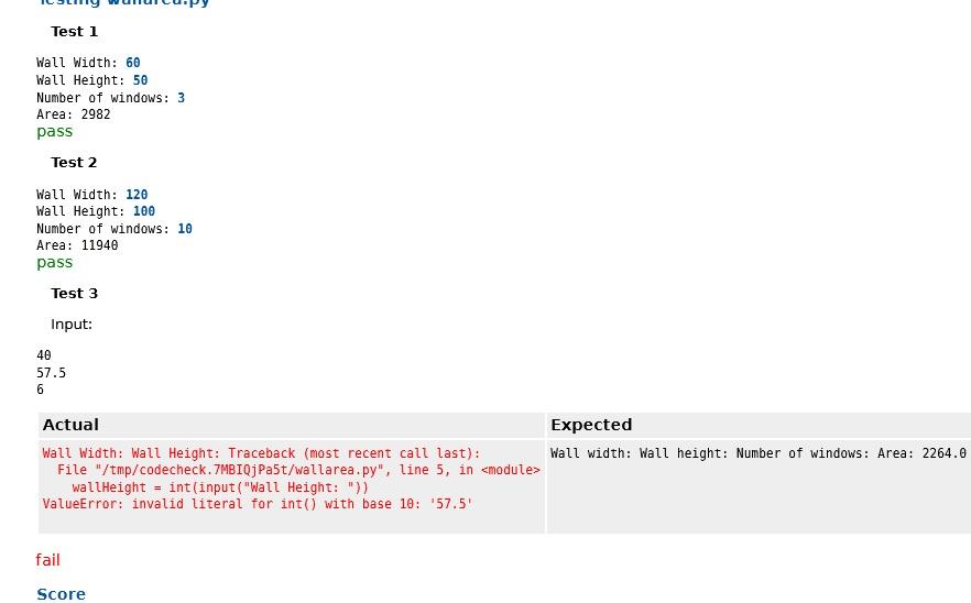 Solved 4 wallarea.py 1 # Prompt for and read the width and | Chegg.com