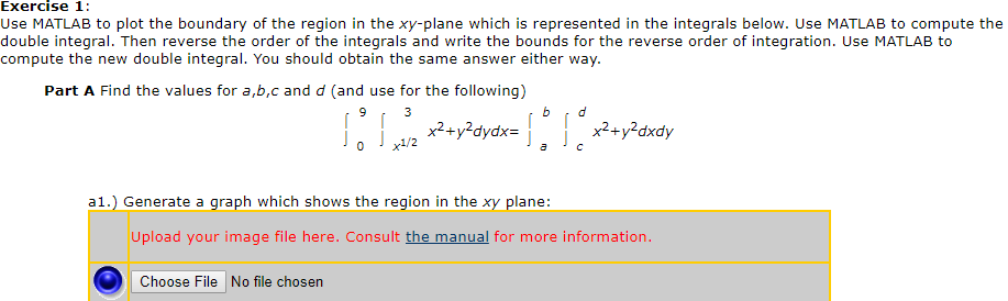Solved Exercise 1 Use MATLAB to plot the boundary of the | Chegg.com