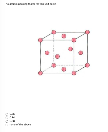 Solved The atomic packing factor for this unit cell is . | Chegg.com