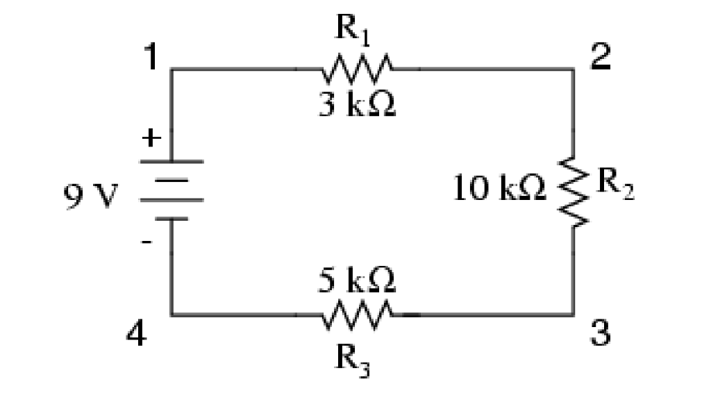 Solved We use a 9V battery to power a 10 kS2 light bulb