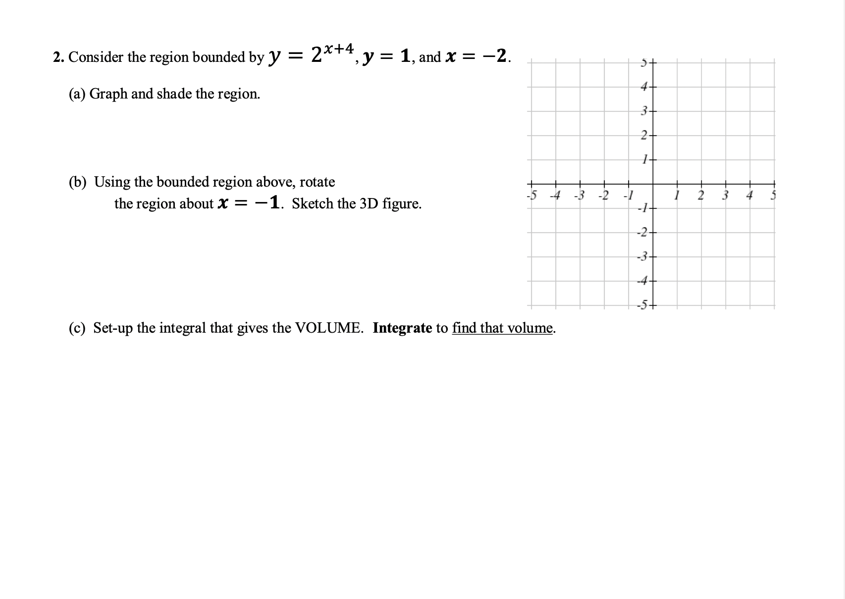 Solved 2. Consider the region bounded by y=2x+4,y=1, and | Chegg.com