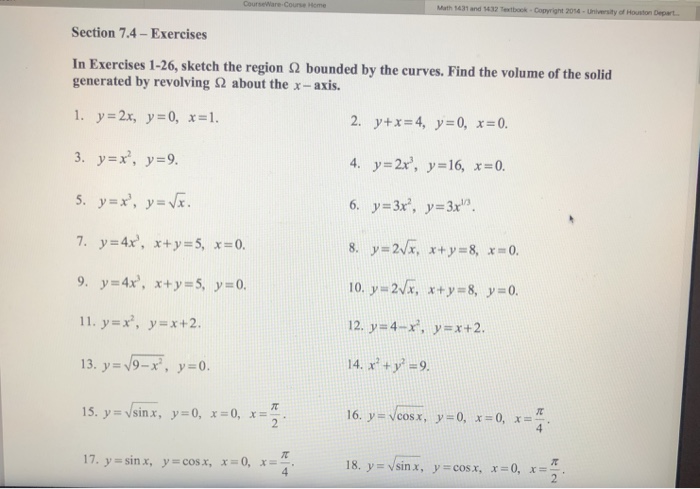 Solved Math 1431 and 1432 Textbook Copyrignt 2014-University | Chegg.com