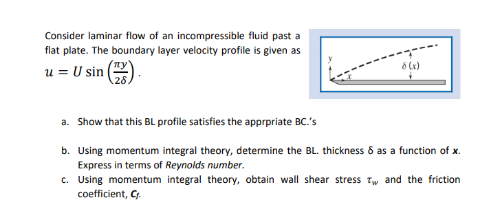 Solved Consider laminar flow of an incompressible fluid past | Chegg.com