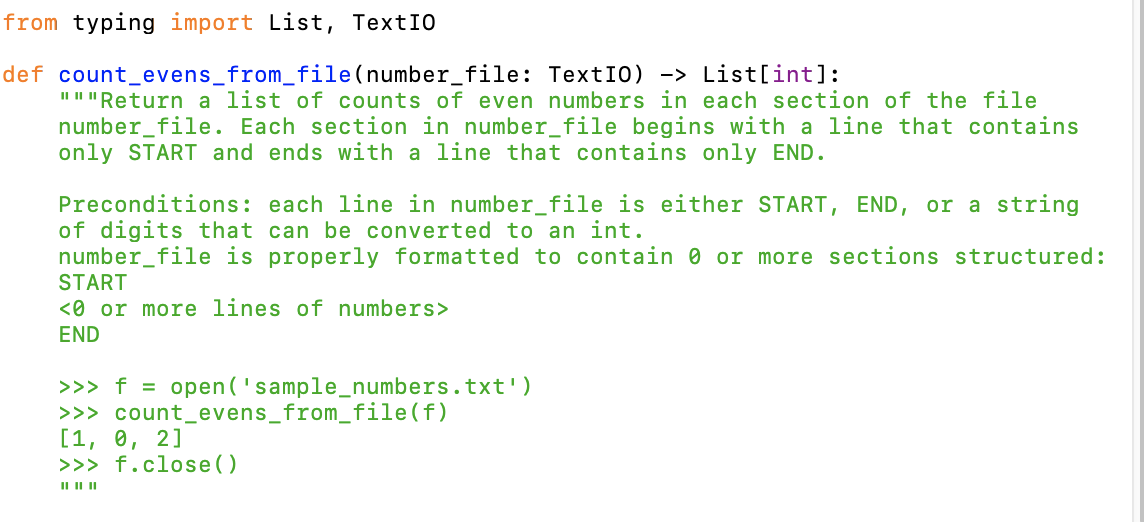 Solved from typing import List, TextIO def | Chegg.com