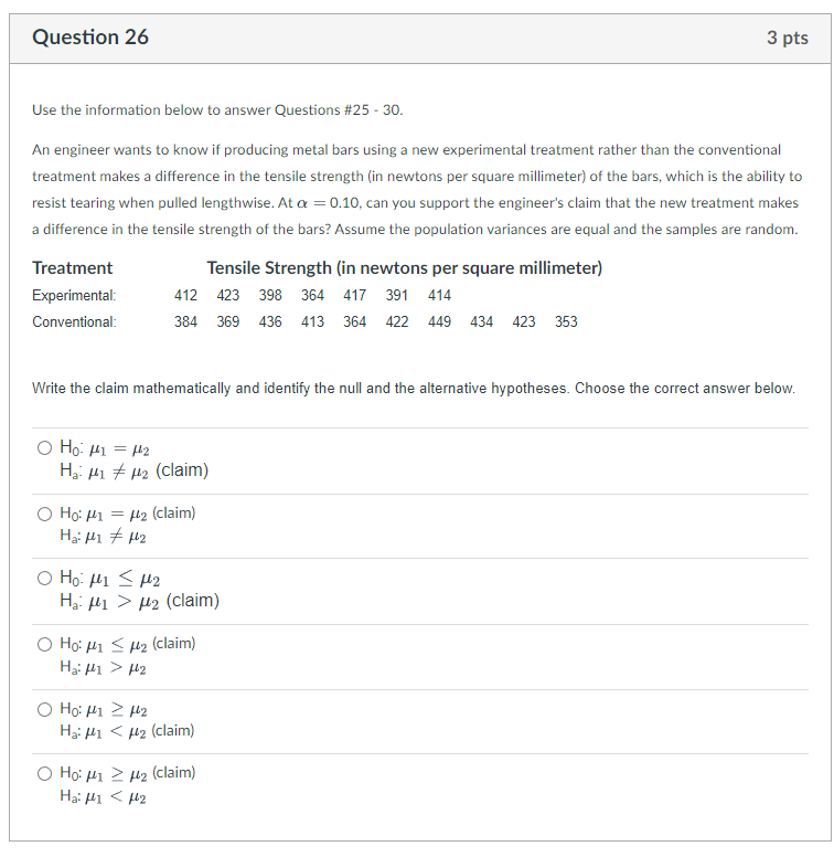 Solved Use the information below to answer Questions \#25 - | Chegg.com