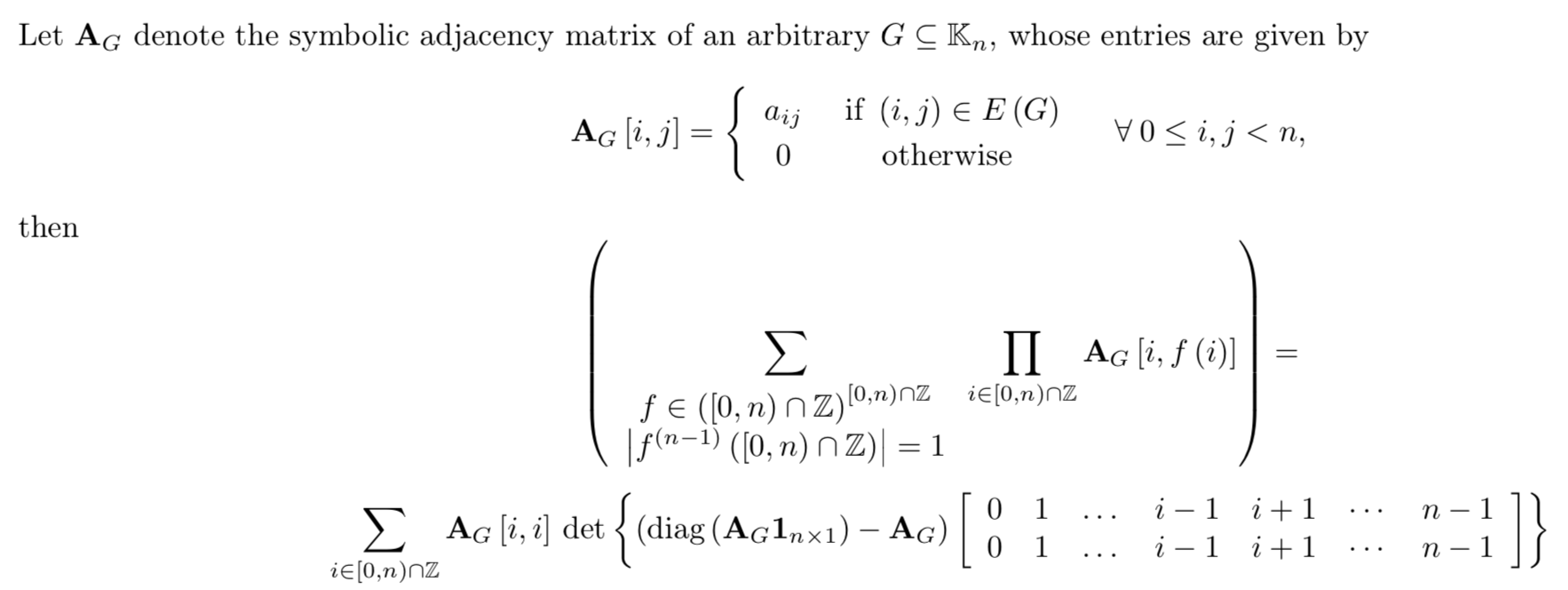 Let AG denote the symbolic adjacency matrix of an | Chegg.com