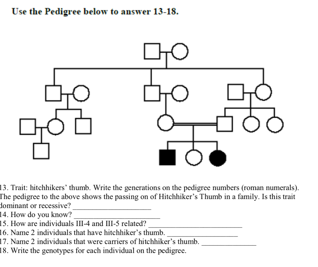 solved-use-the-pedigree-below-to-answer-13-18-13-trait-chegg