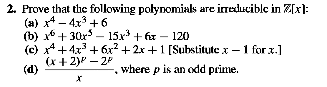 Solved 2. Prove that the following polynomials are | Chegg.com