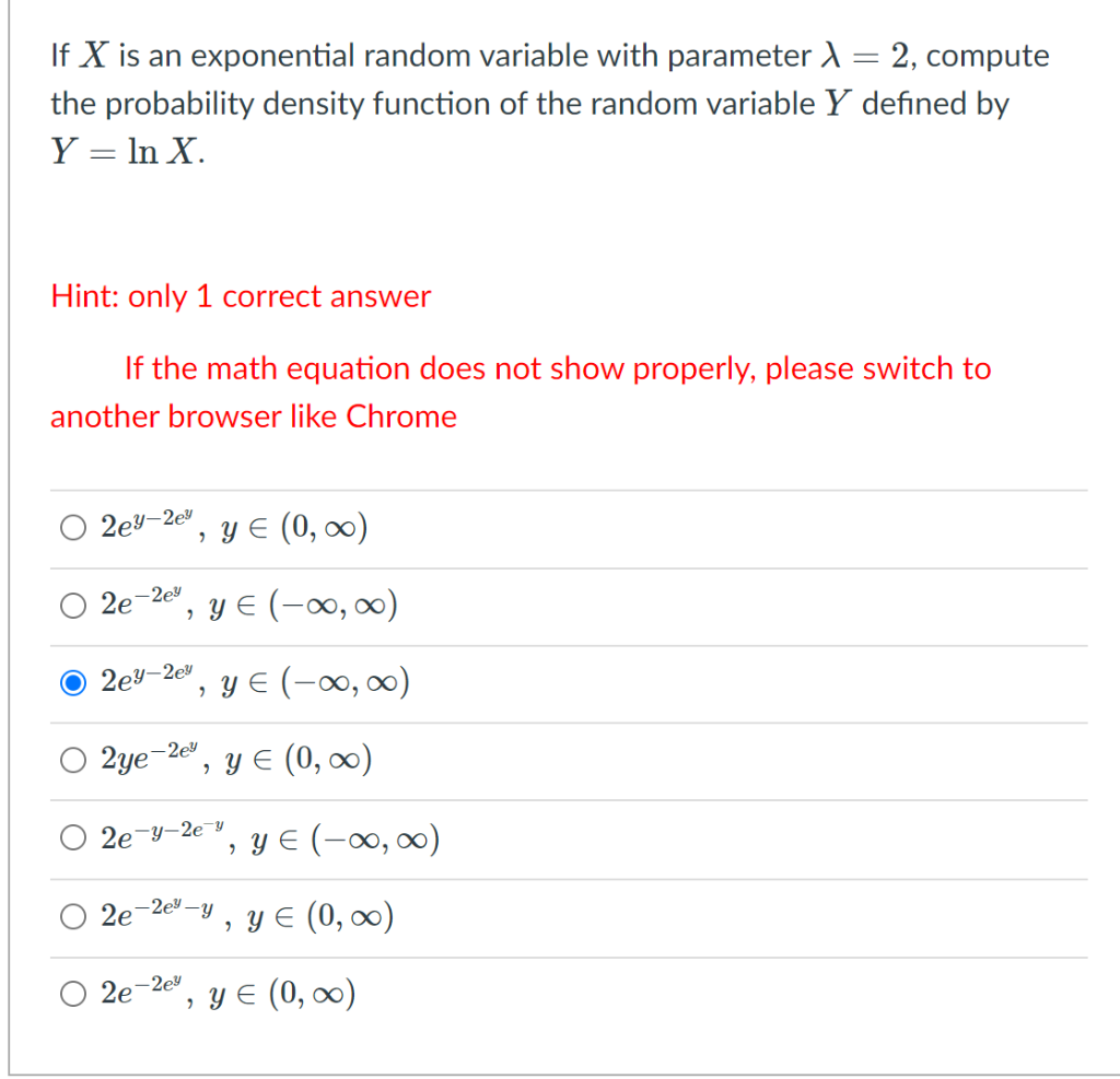 solved problems on exponential random variable