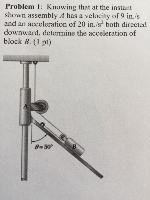 Solved Problem 1: Knowing That At The Instant Shown Assembly | Chegg.com