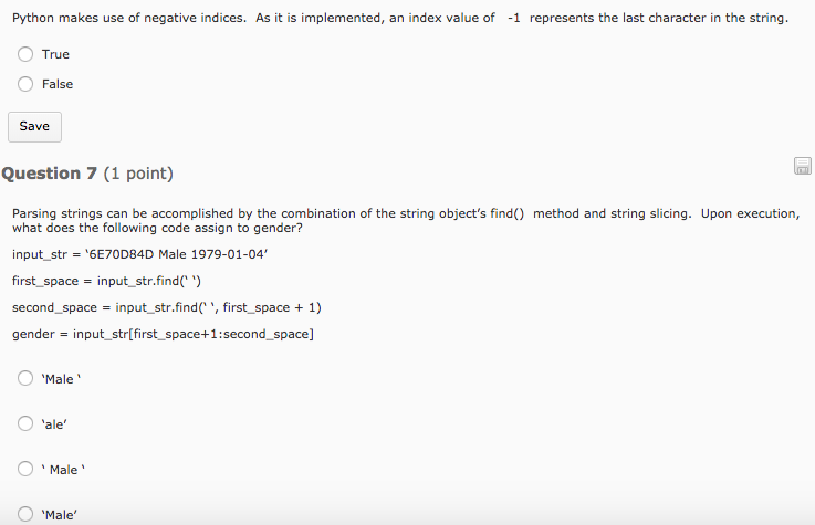Solved Python makes use of negative indices. As it is | Chegg.com