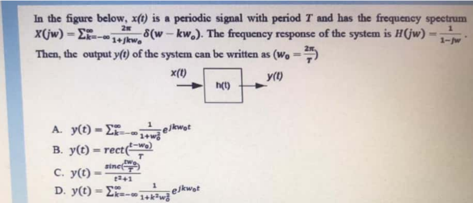Solved In the figure below, x(t) is a periodic signal with | Chegg.com