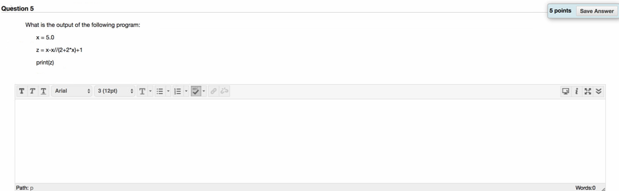 Solved Question 5 5 points Save Answer What is the output of | Chegg.com