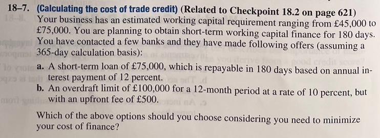 Solved 3-7. (Calculating the cost of trade credit) (Related | Chegg.com