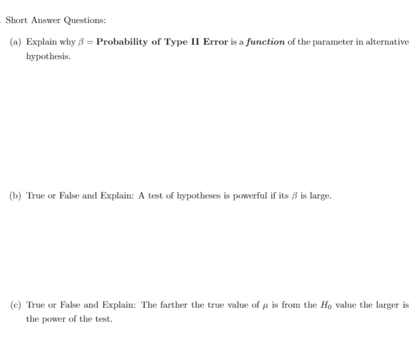 Solved Short Answer Questions: (a) Explain why B = | Chegg.com