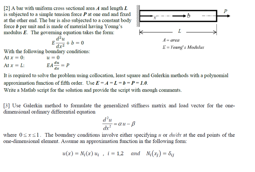 Solved [2] A bar with uniform cross sectional area A and | Chegg.com