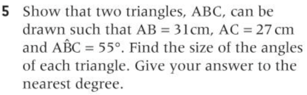 Solved Show That Two Triangles, Abc, Can Be Drawn Such That 