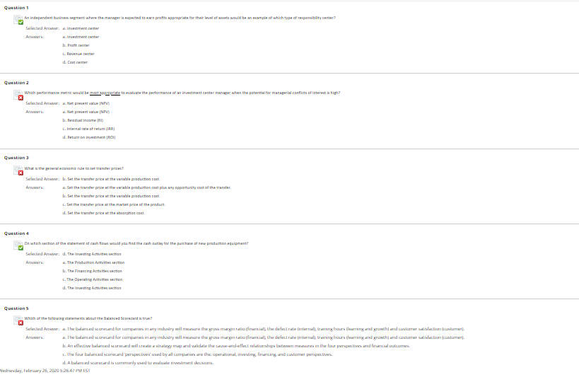 Solved Sed Arwana d. Cost caster Question 2 Which performanc
