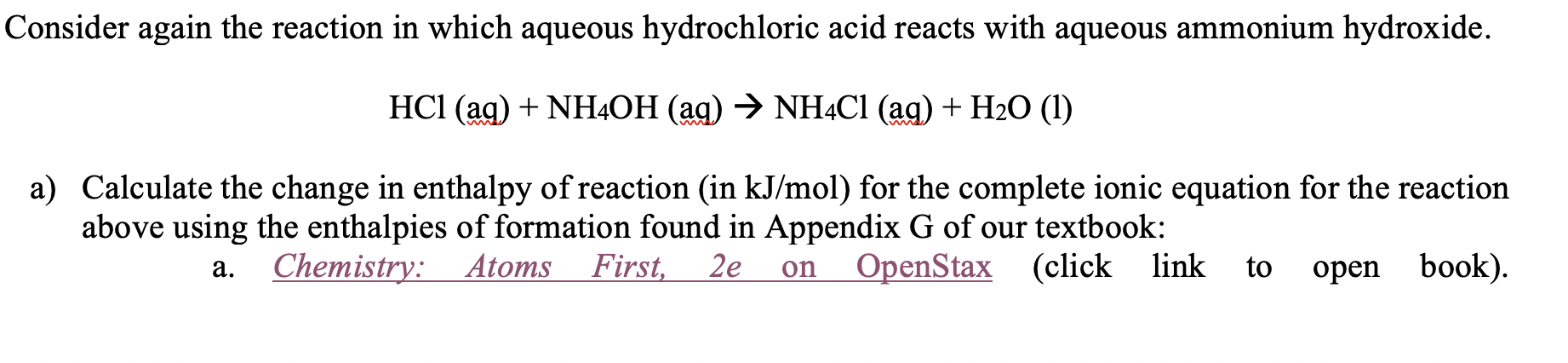 Consider again the reaction in which aqueous | Chegg.com