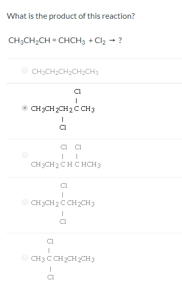Solved What Is The Product Of This Reaction Ch3ch2ch Chch3 Chegg Com
