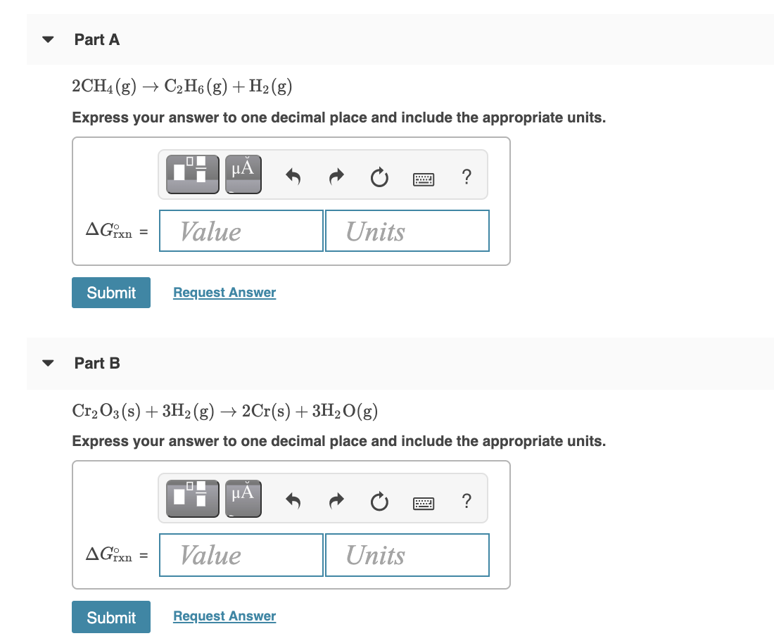 Solved Use standard free energies of formation to calculate | Chegg.com