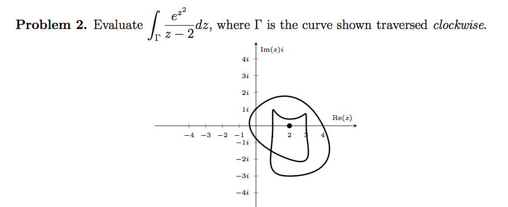 Solved Problem 2. Evaluate ∫Γz−2ez2dz, where Γ is the curve | Chegg.com