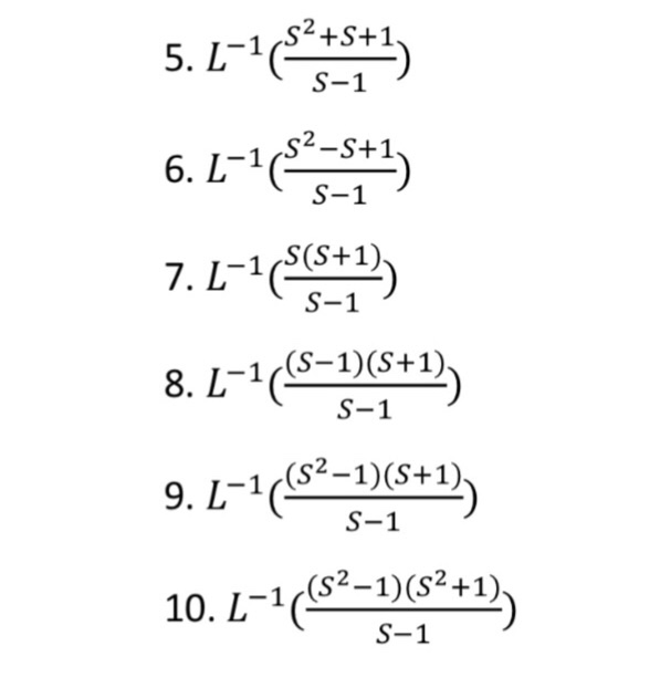 Solved 5.11 3) S2+S+1 S-1 6.1511 S-1 S-1 1 S-1 (S+1) 8. L- | Chegg.com