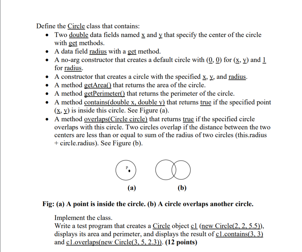 Solved Write a program to input 5 circles using array in the | Chegg.com