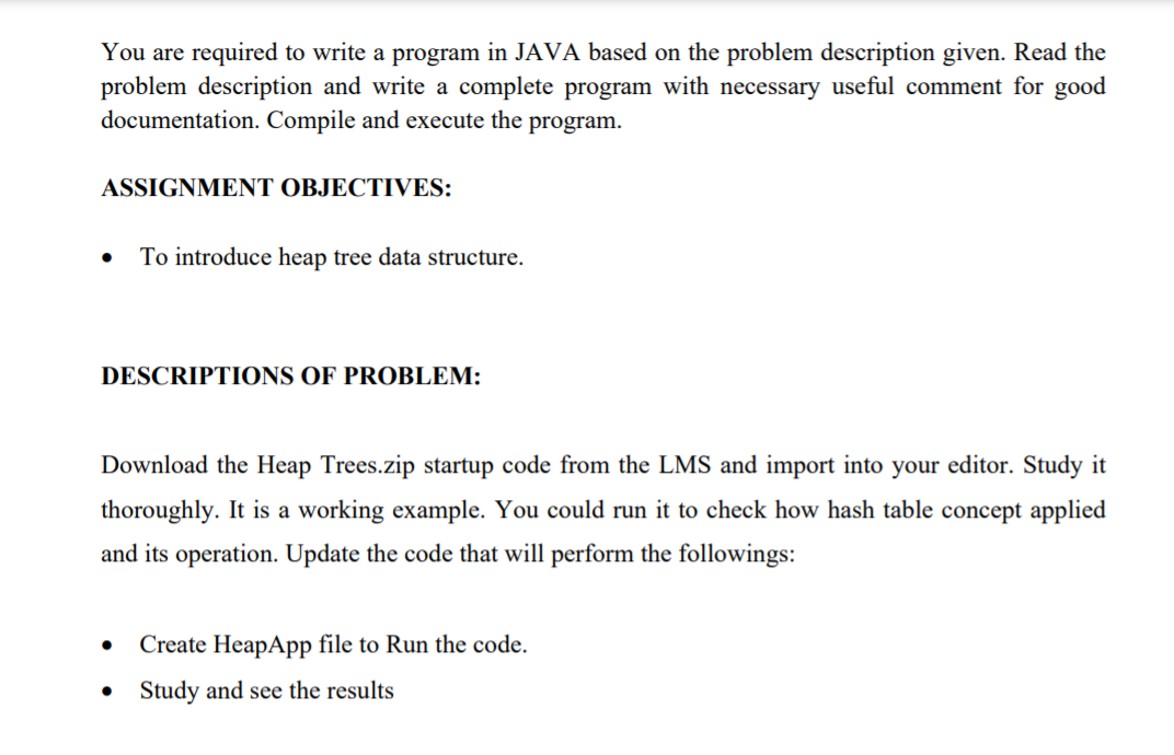 You are required to write a program in JAVA based on | Chegg.com