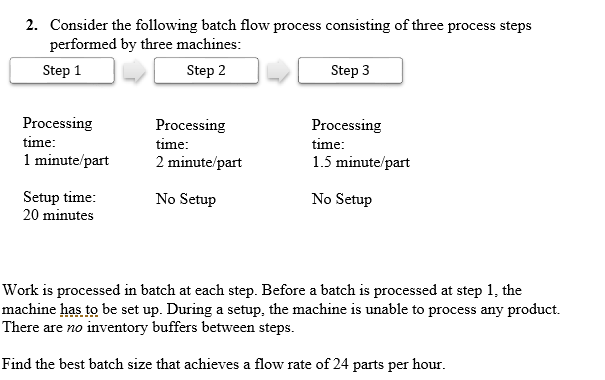 Solved 2. Consider the following batch flow process | Chegg.com