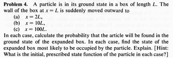 Solved Problem 4. A particle is in its ground state in a box | Chegg.com