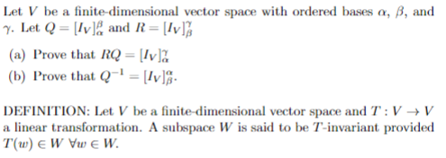 Solved Let V Be A Finite-dimensional Vector Space With | Chegg.com