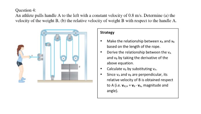 Solved Question 4: An Athlete Pulls Handle A To The Left | Chegg.com