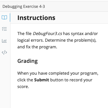 Solved Debugging Exercise 4-3 Instructions The File | Chegg.com