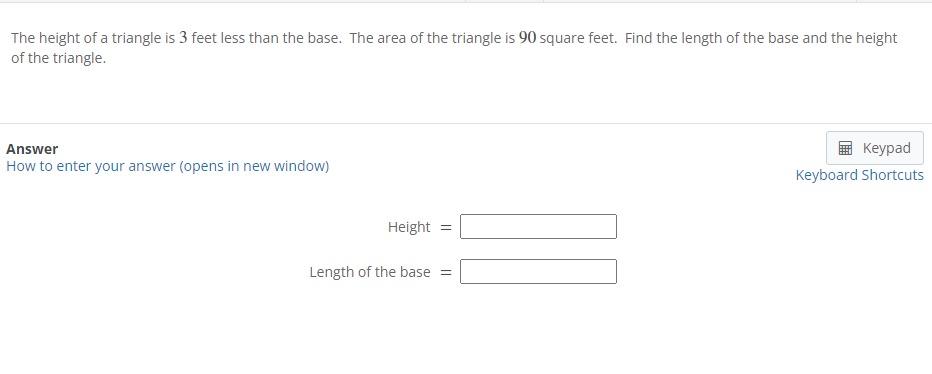 solved-the-height-of-a-triangle-is-3-feet-less-than-the-chegg