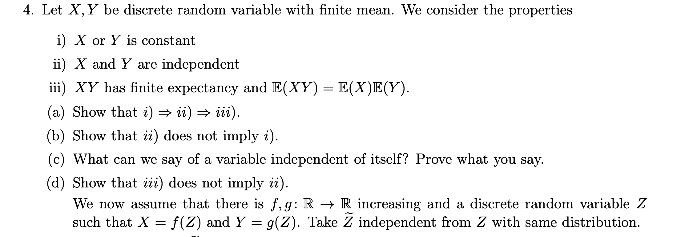 Solved 4. Let X,Y be discrete random variable with finite | Chegg.com