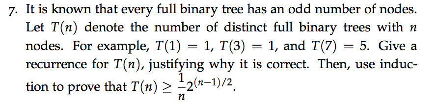Solved 7. It is known that every full binary tree has an odd | Chegg.com