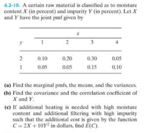 Solved 4.210. A certain raw material is classified as to