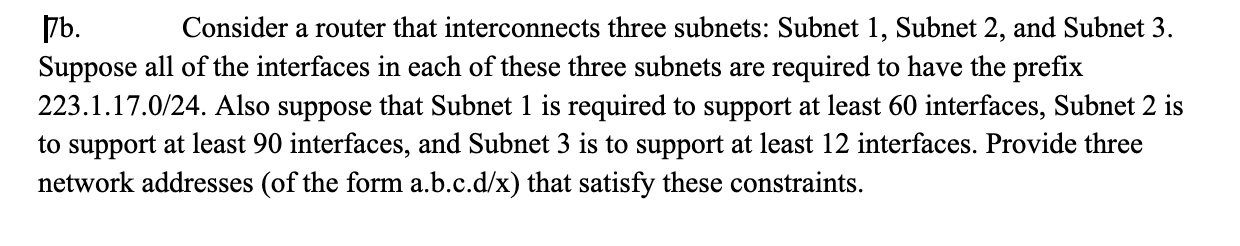 Solved Tb. Consider a router that interconnects three | Chegg.com