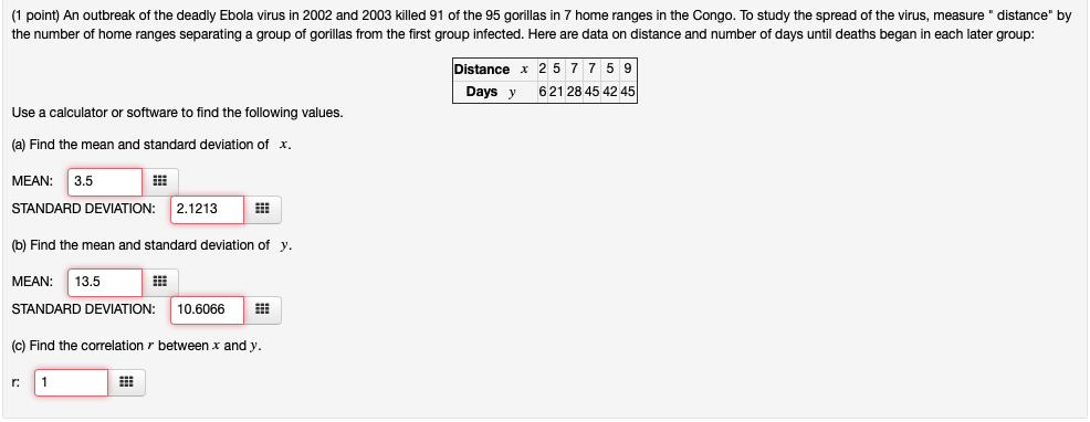 Solved (1 point) Match the correlation coefficients with | Chegg.com