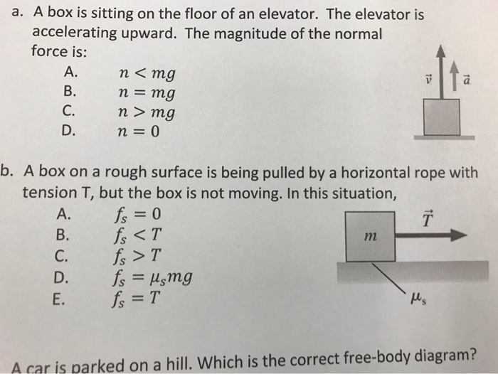 Solved A. A Box Is Sitting On The Floor Of An Elevator. The | Chegg.com