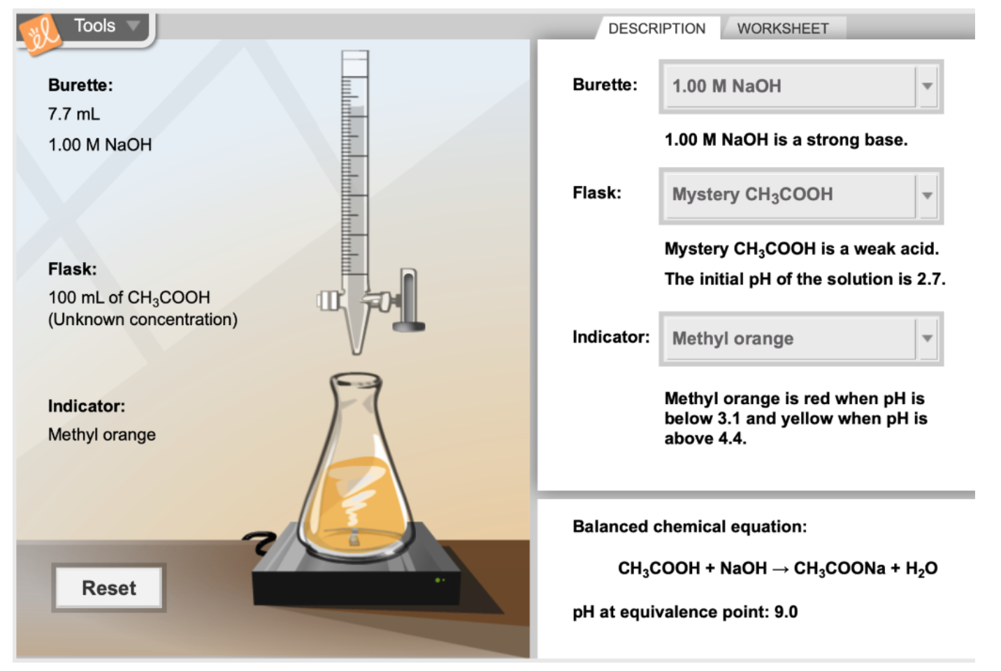 Solved DESCRIPTION Burette 1.00MNaOH is a strong base.