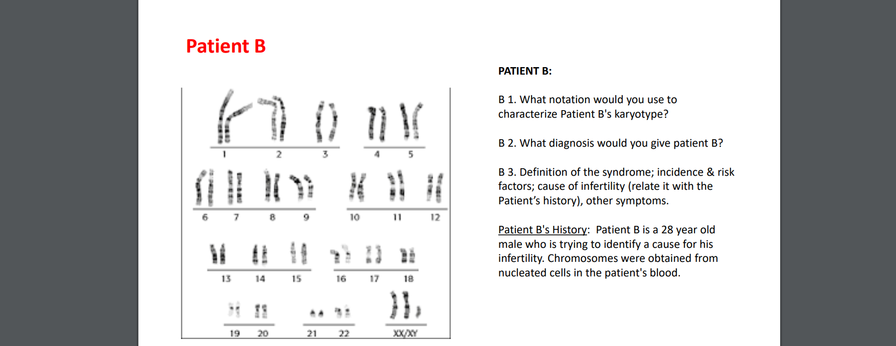 Solved Patient B PATIENT B: B 1. What Notation Would You Use | Chegg.com