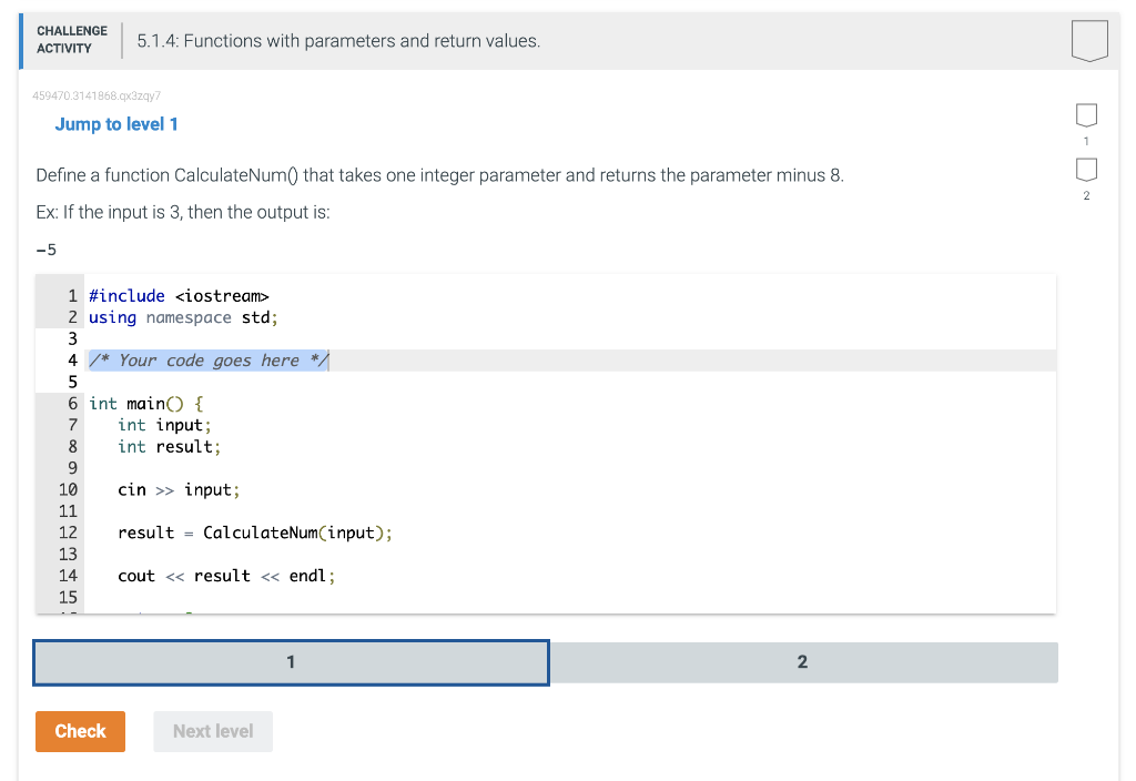 Solved C++ Define a function CalculateNum() that | Chegg.com