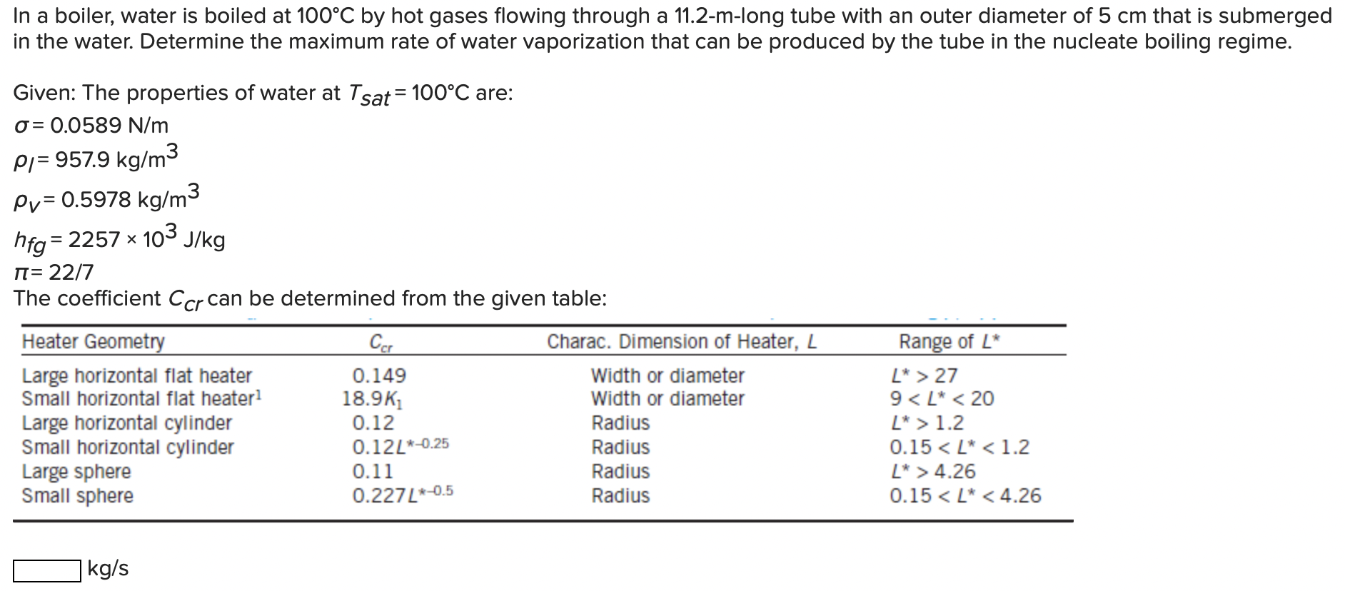 Solved In a boiler, water is boiled at 100∘C by hot gases